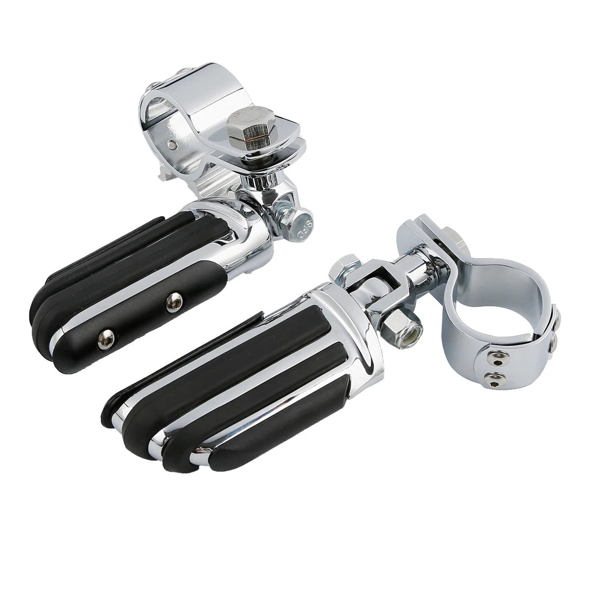 Set of 4 Chrome Adjustable Footpeg Clamps for Harley Street Glide