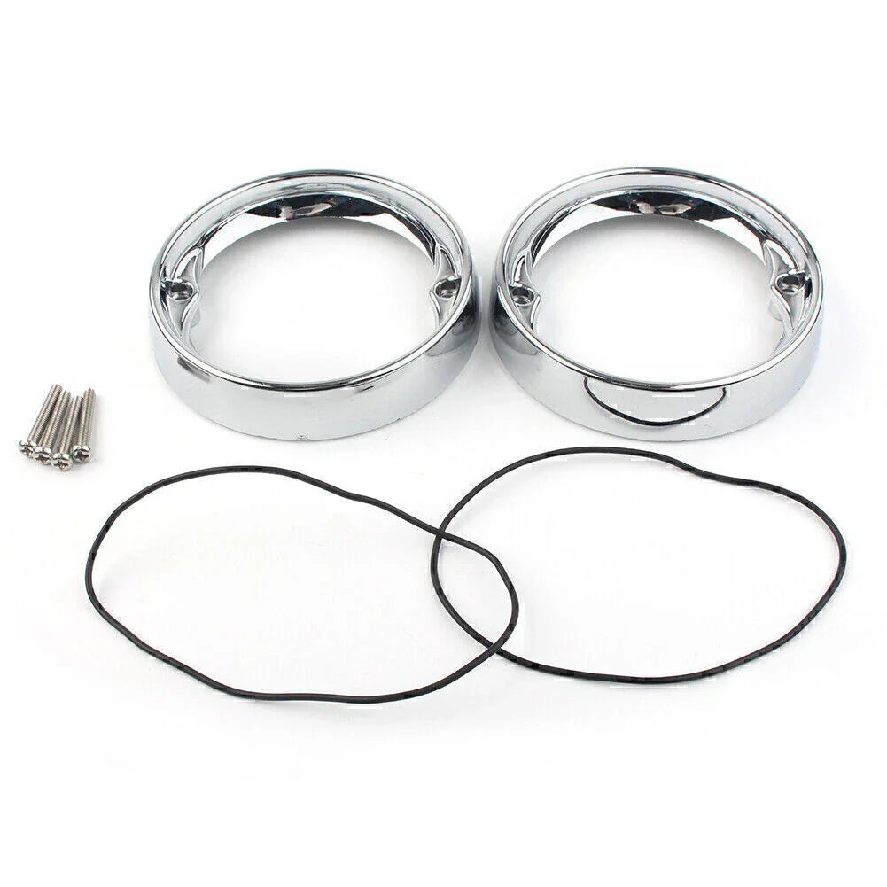 Chrome Deep Dish Turn Signal Bezels  for Harley Road King FLHR (1994-2023)