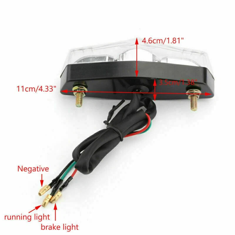 LED Clear Brake Stop Running Tail Light Lamp for Universal Motor (Universal)