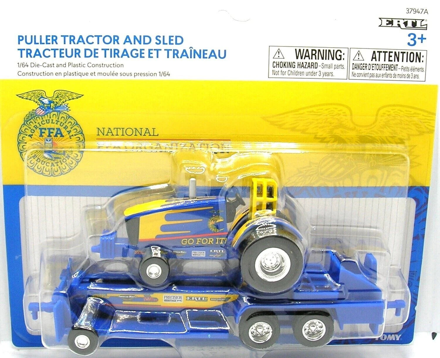 FFA Edition Go For It Puller Tractor with Sled ERTL 1/64 Scale Die Cast