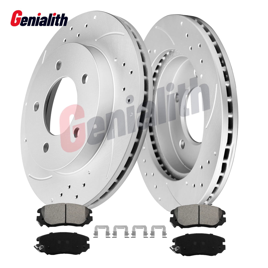 Front Drilled Disc Brake Rotors & Pads for Chevrolet Malibu (2013–2015) 11.65 in