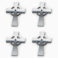 4pc Polished Stainless Steel Celtic Cross Emblem Kit - ACC4681