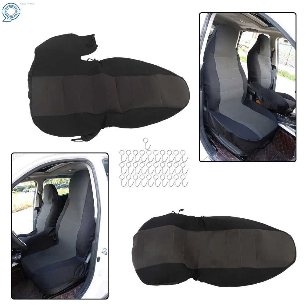 Set of 2 High Back Car Seat Covers for Ford Ranger (1998–2003) Black/Charcoal