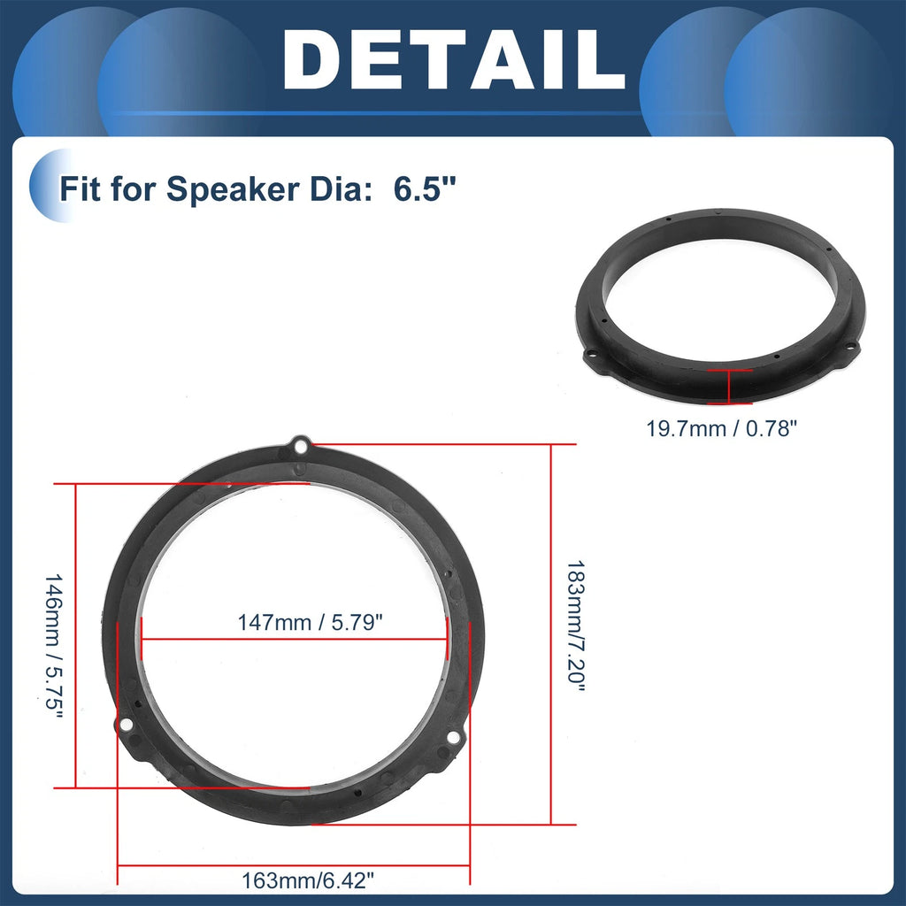 Set of 2 Speaker Spacer Rings for Ford Transit Custom (2012–2023)