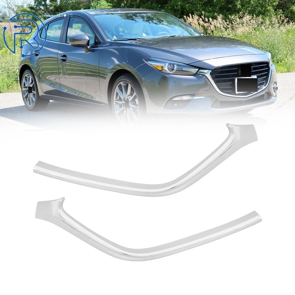 Set of 2 Chrome Grille Surround Trims for Mazda 3 (2017–2018)