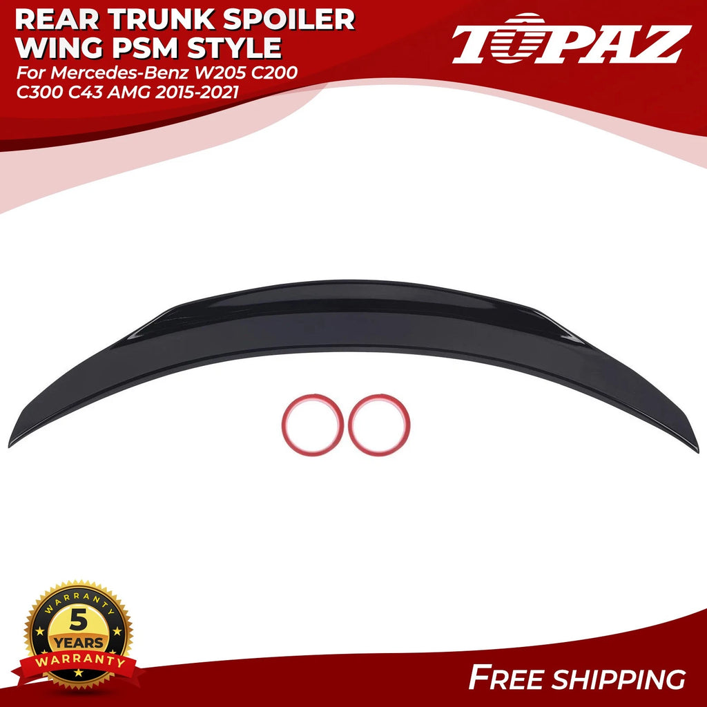 PSM Style Rear Trunk Spoiler Wing for Mercedes Benz W205 C-Class (2015–2021)