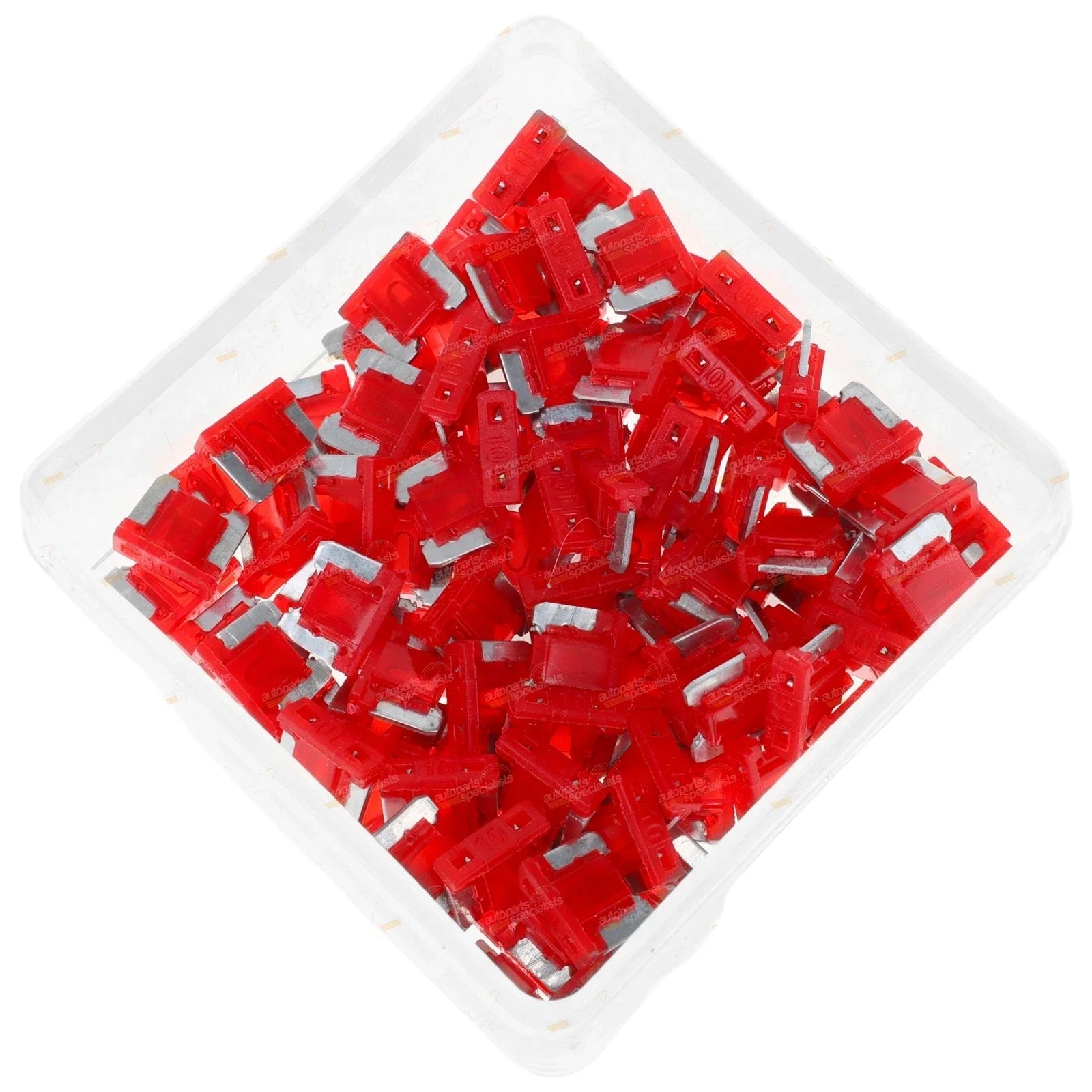 100 x Low Profile Mini Blade Fuses - 10 Amp Red