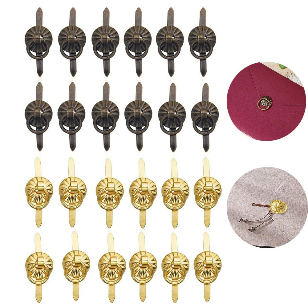 Set of 12 Antique Door Ring Pull Handles for Jewelry Box Cabinet 12mm