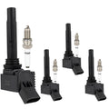 Set of 4 Ignition Coils & Spark Plugs for Audi A3 Sportback e-tron