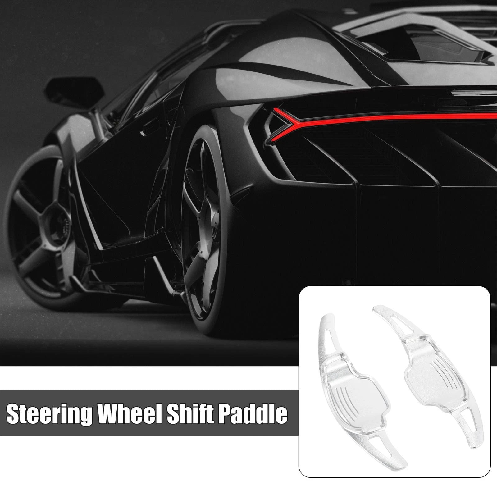 Pair Silver Tone Steering Wheel Shift Paddle for Cadillac XT5 (2017–2023), Buick Regal (2018–2020)
