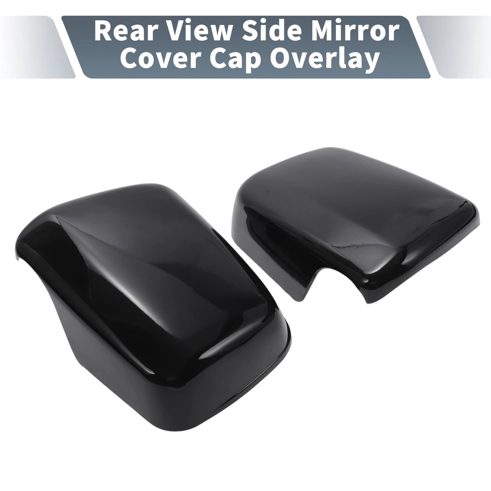 Pair Rearview Mirror Cover Overlay Gloss Black for Lexus RX300 (1999–2003)