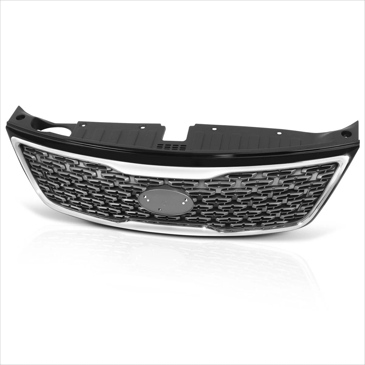 Front Bumper Grille for Kia Sorento (2014–2015) w/Badge Slot, Chrome Moulding