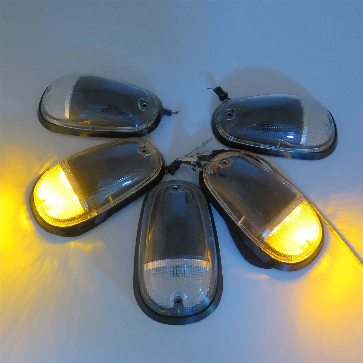 5PC Clear Cab Roof Marker LED Lights for Dodge RAM 2500/3500 (2003–2010)