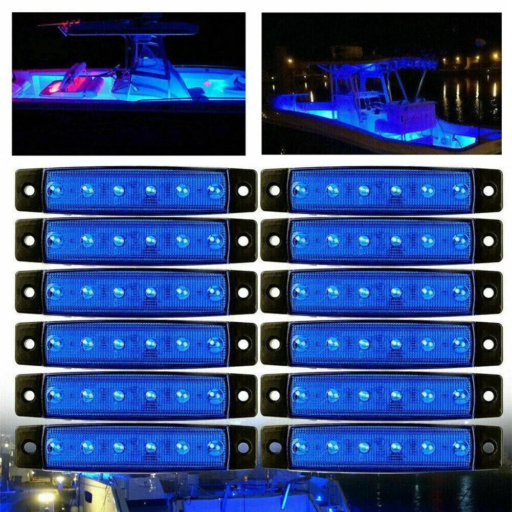 12 x LED Cabin Deck Courtesy Light Stern Transom Lights Waterproof for Boat