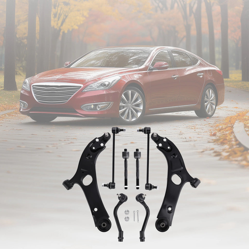 8pcs Front Lower Control Arm w/Ball Joints Tie Rod for Hyundai Azera (2012–2014)