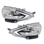 Set of 2 Replacement Headlights for Nissan Sentra (2016–2018) LH+RH Chrome Halogen