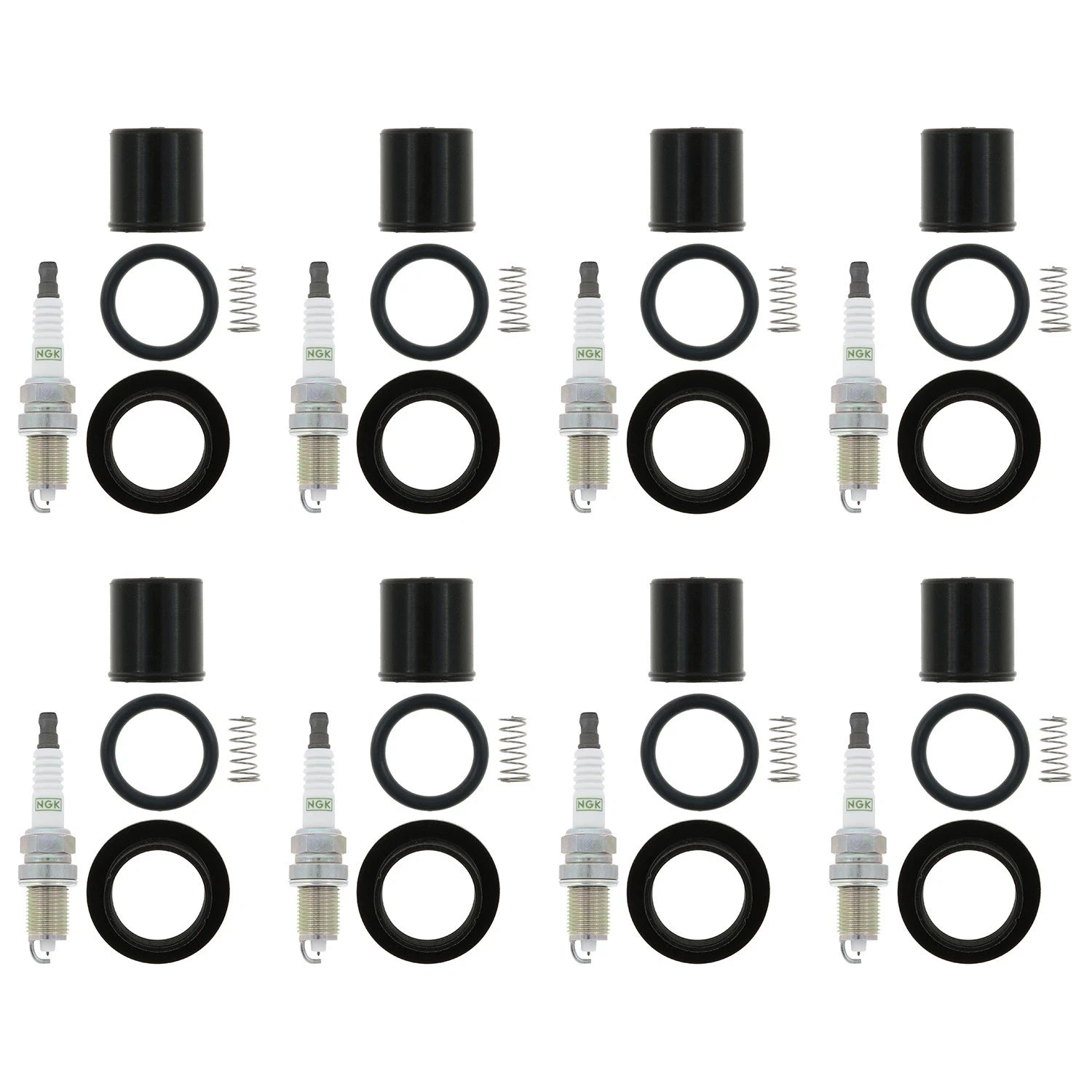 Set of 8 NGK G-Power Platinum Spark Plugs & Coil Boots for Aspen Durango Ram V8 (2009–2018)