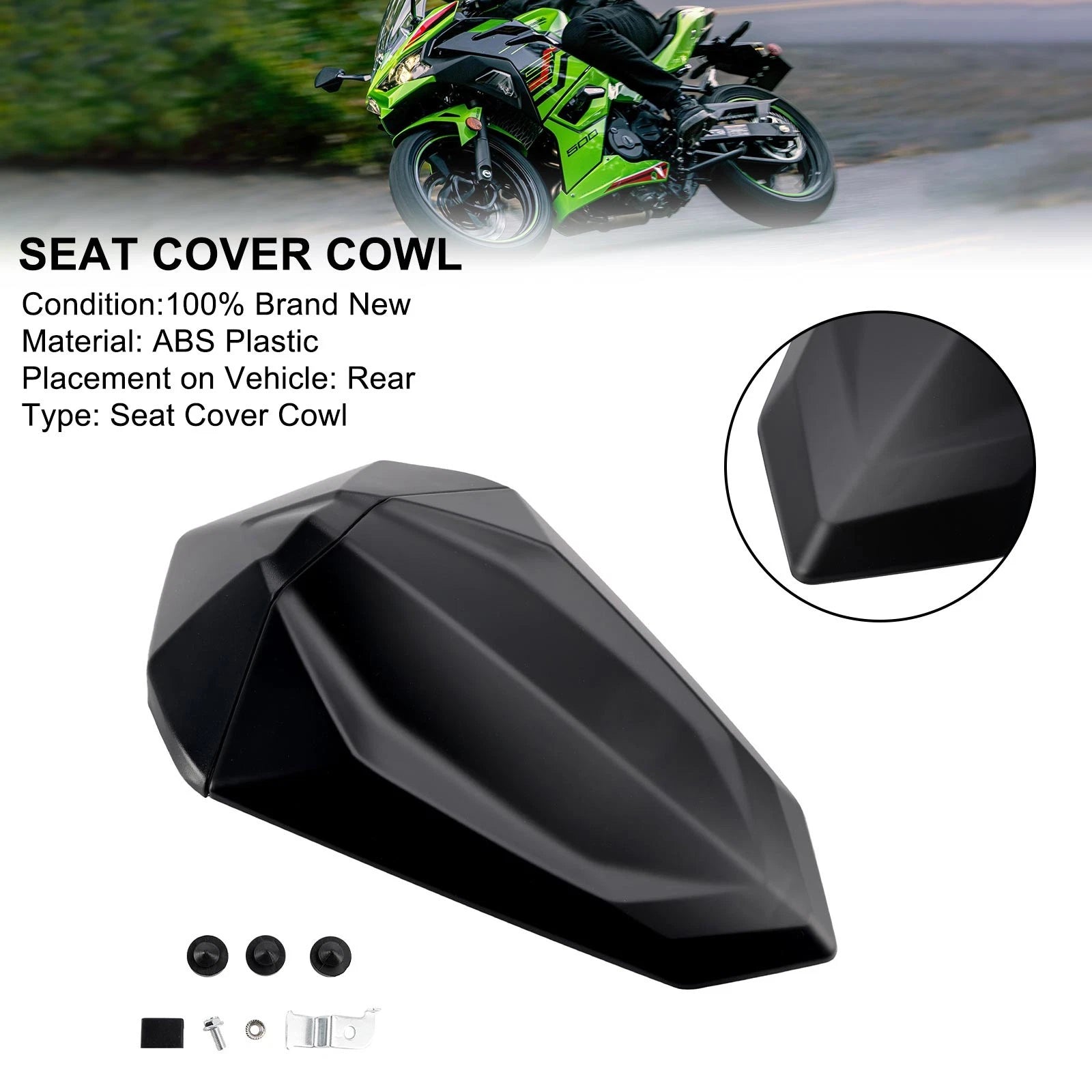 Tail Rear Seat Fairing Cowl for Kawasaki Ninja 500 EX500R Z500 (2024-2025)