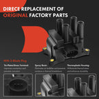 Ignition Coil & Iridium Spark Plugs Set for Ford Focus