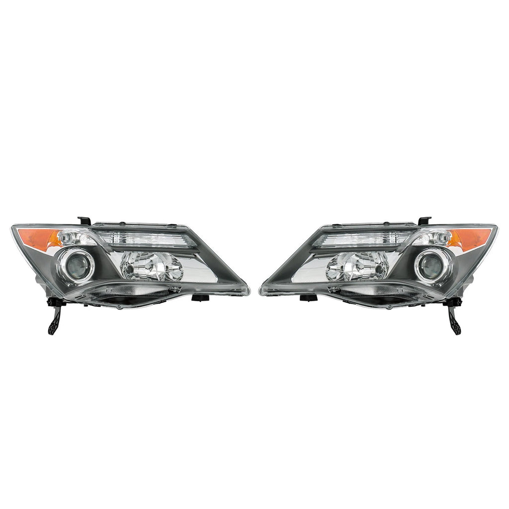 Headlight Assembly Pair for Acura MDX (2007–2009) HID Black