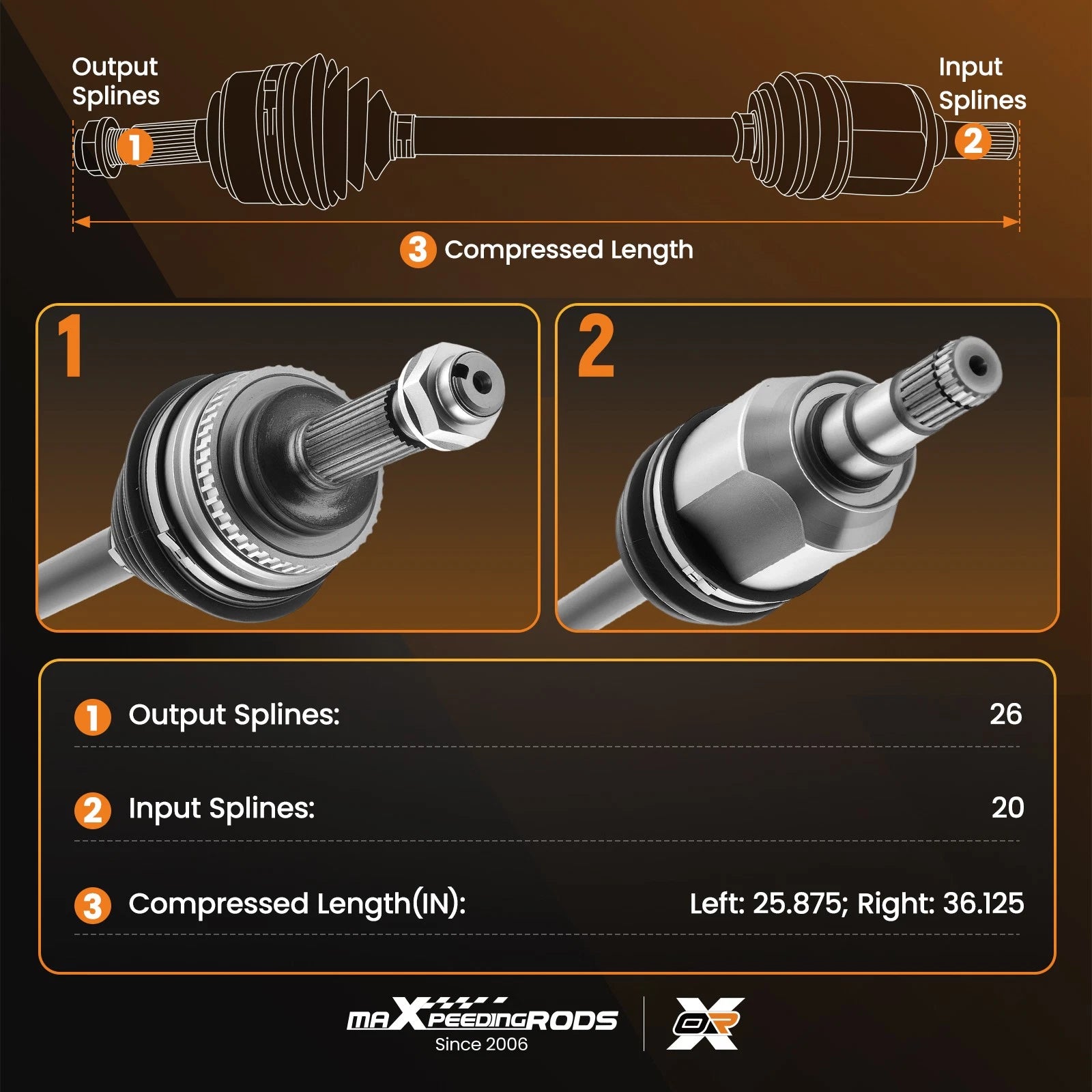 CV Axle Shaft Front Left & Right Set for Toyota Prius (2004–2009)