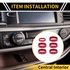 Air Conditioner Switch Knob Cover Ring for Ford F-150 (2015–2023) Red