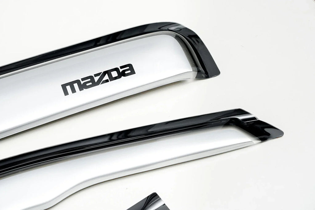 Silver Visor Shield Deflector Weather Guard for Mazda BT-50 (2006-2011)