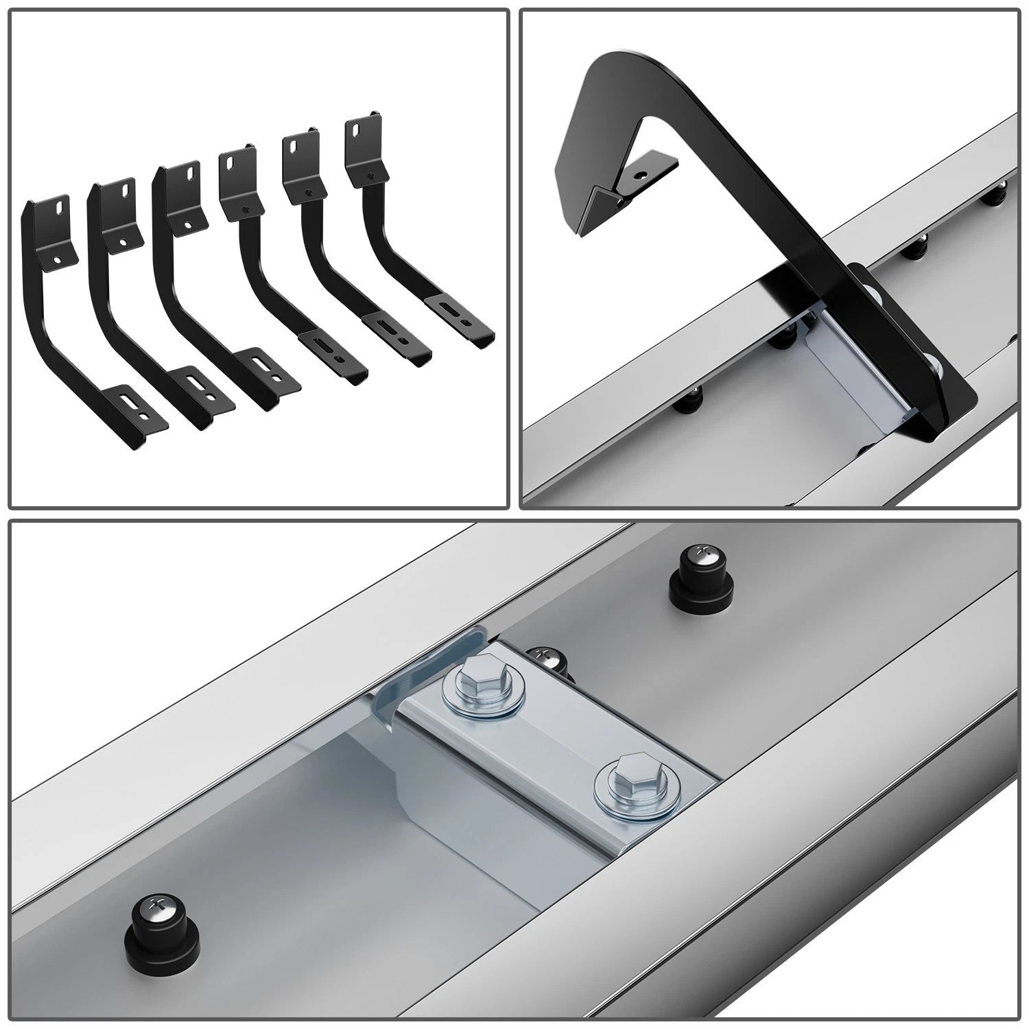 Set of 2 Rectangular Steel Running Boards for Nissan Titan (2004–2024)