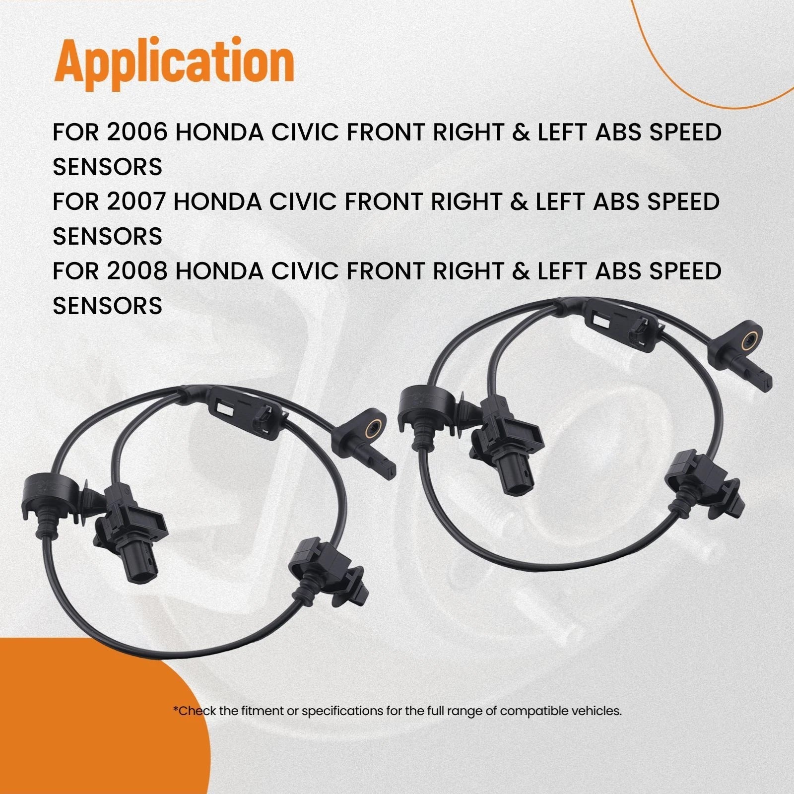 2X ABS Wheel Speed Sensor for Honda Civic (2006–2011) 5S7512 90558 ABS1119