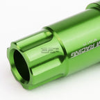 20 PCS Open End M12x1.25 50mm Tall Green Aluminum Lug Nuts + Lock Key
