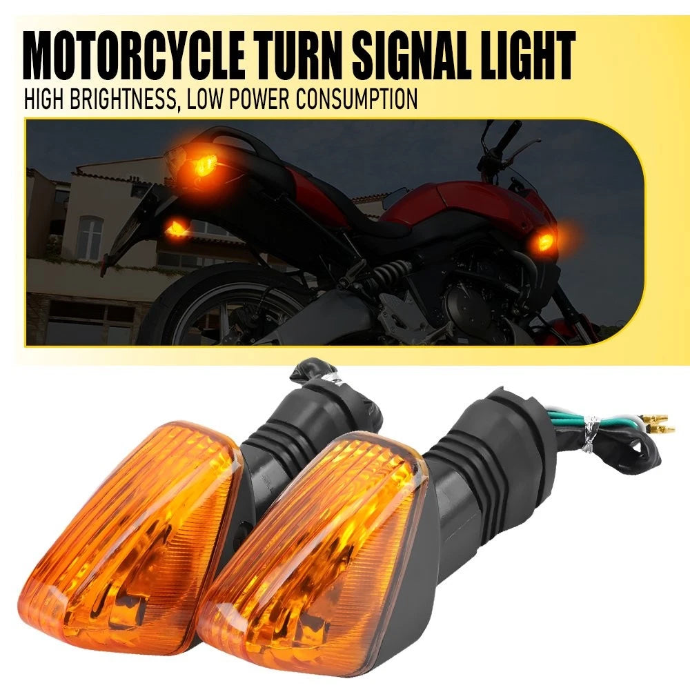 2PC Amber Lens Turn Signal Lights for Kawasaki Z750S (2005–2006)