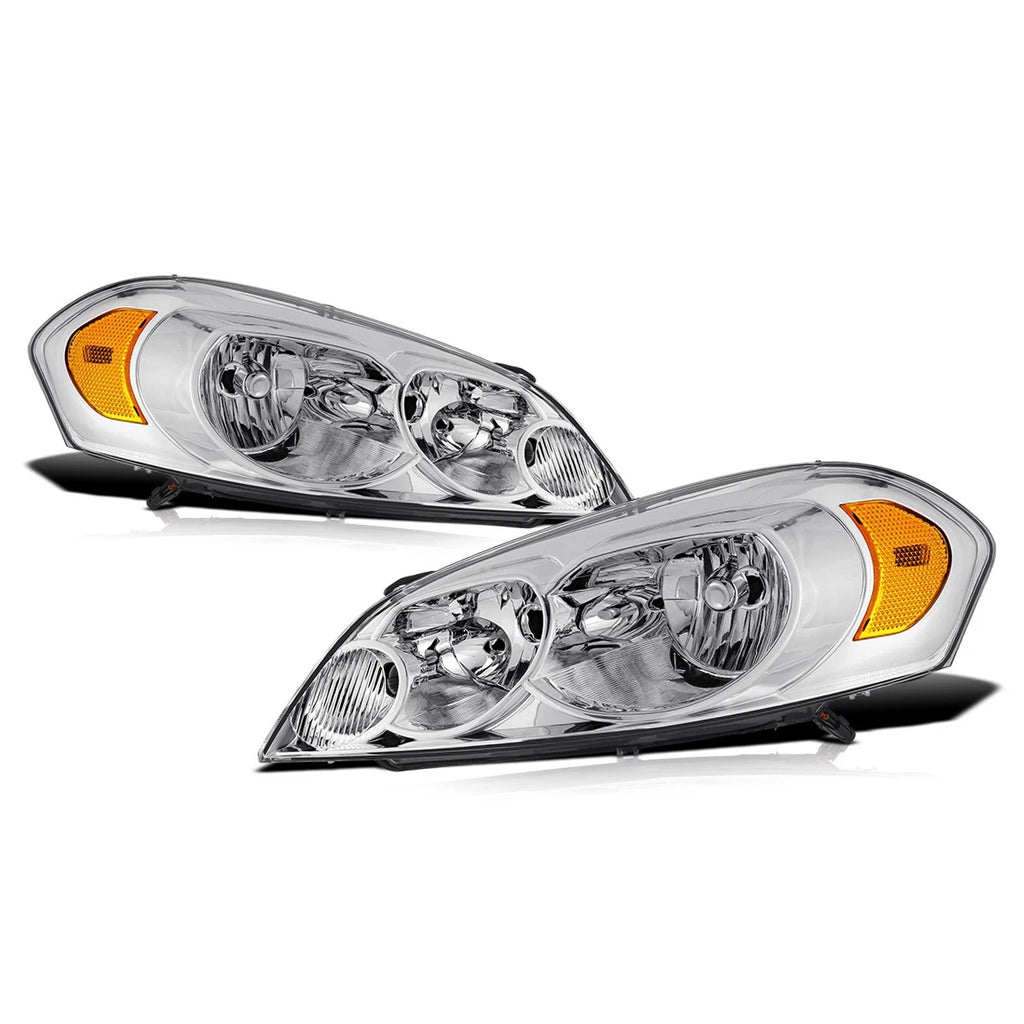 Factory Style Headlights for Chevy Impala Limited Monte Carlo (2006–2016) Chrome/Amber