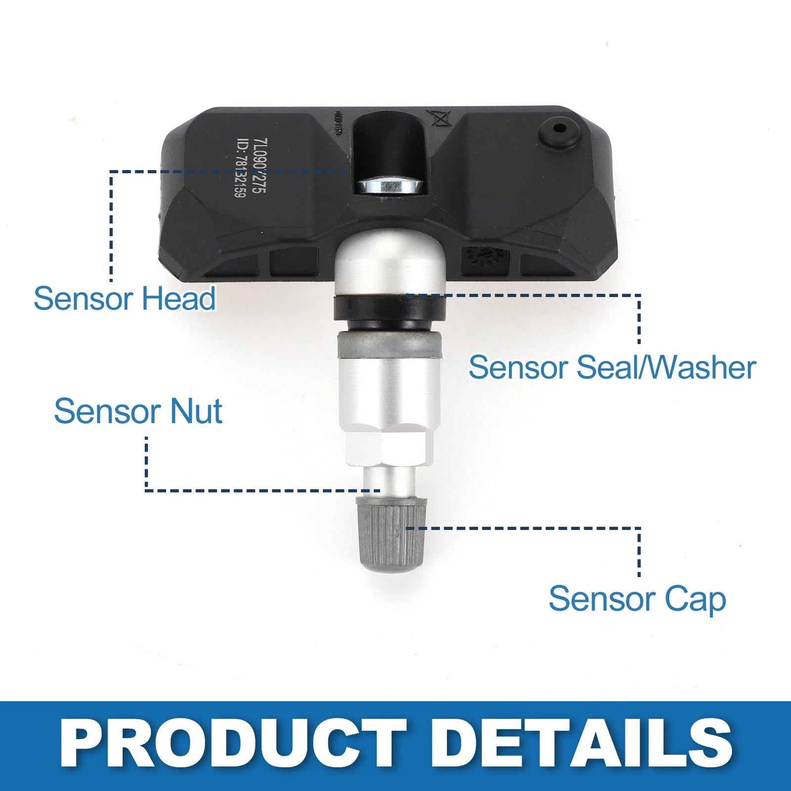 Tire Pressure Sensor 433MHz for Volkswagen Touareg (2004–2007) No.7L0907275
