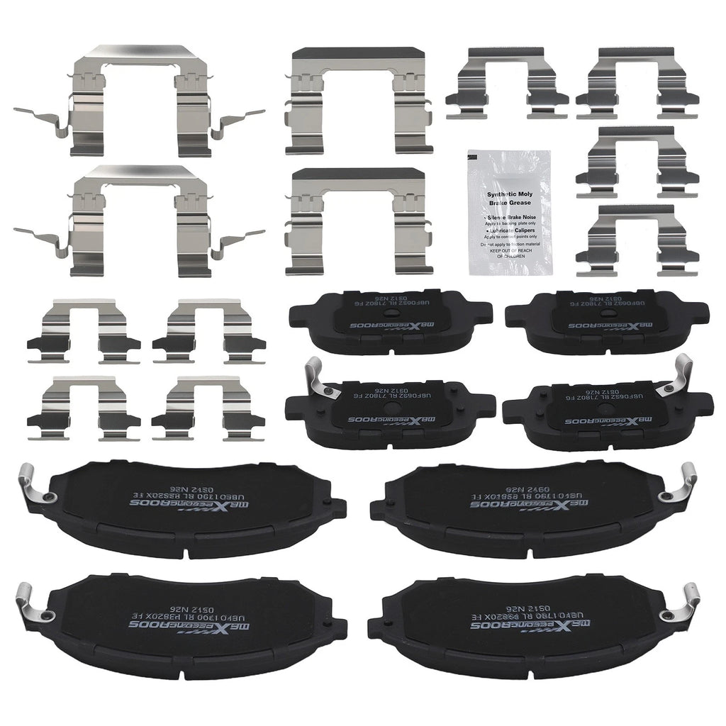 8pcs Brake Pads Set for Infiniti M56 (2011–2013) M35H (2012–2013) w/Hardware