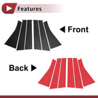 Door Pillar Window Trim for Nissan Versa Note (2014–2019) Black Carbon Fiber