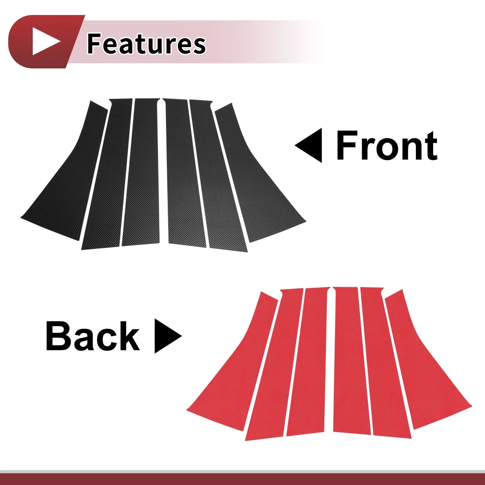 Door Pillar Window Trim for Nissan Versa Note (2014–2019) Black Carbon Fiber