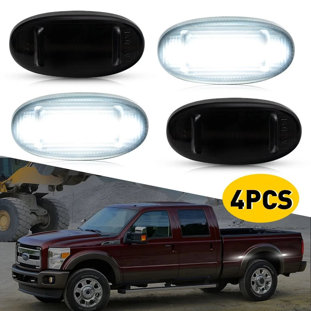 4X LED Side Marker Lights for Ford F250 F350 F450 F550 Super Duty (2011–2022)