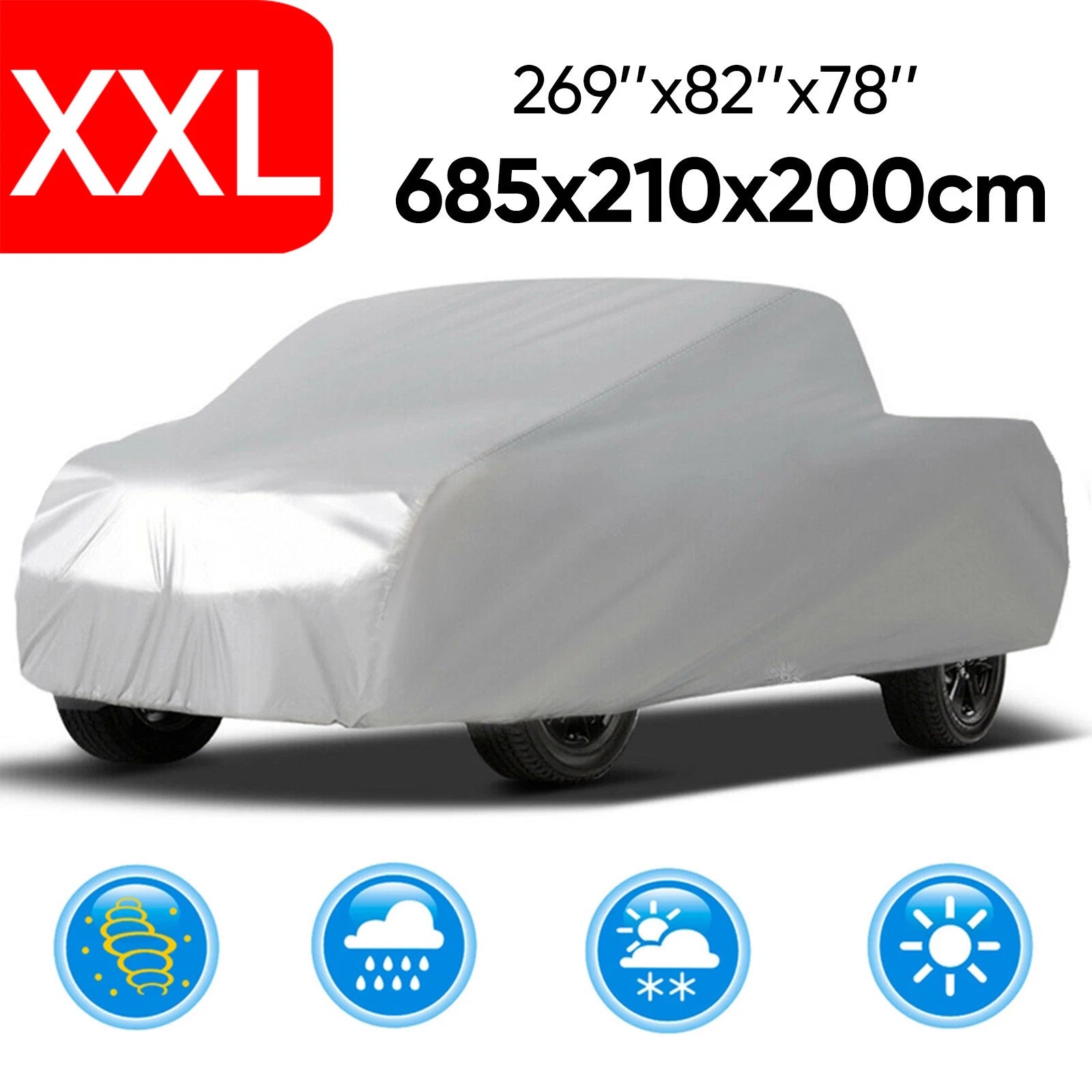 Car Cover for Pickup Truck (Outdoor, Breathable, Waterproof, UV Protector)