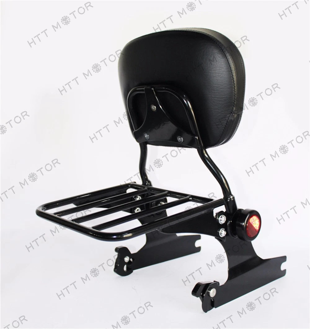 Detachable Backrest Sissy Bar Luggage Rack for Harley FL Softail (2006–2017)