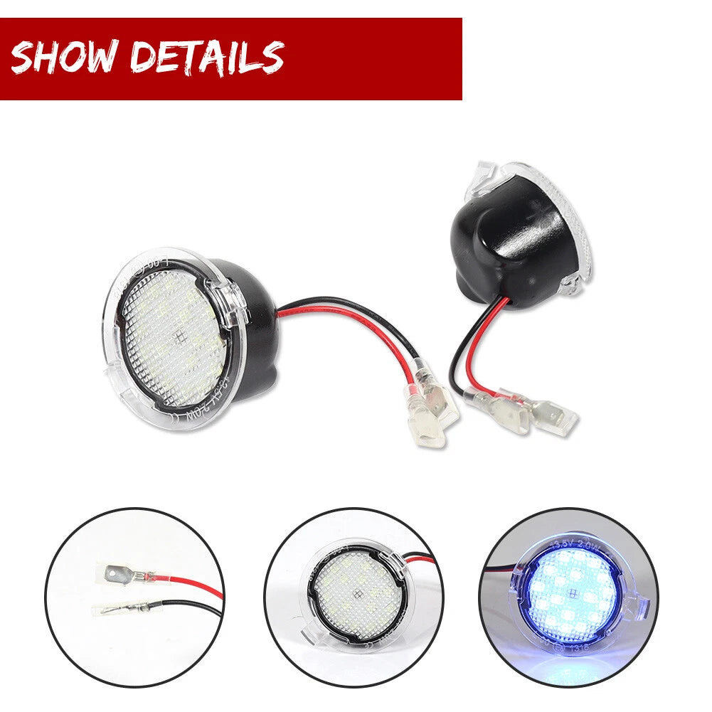 Ice Blue LED Side Mirror Puddle Lights for Ford F150 Explorer Expedition (2015–2023)