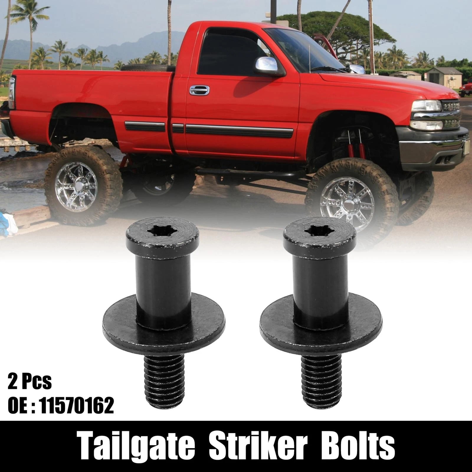 2pcs Tailgate Latch Striker Bolts for Chevrolet Silverado 2500 (1999–2004)