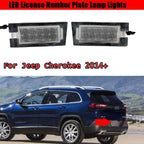 2X White SMD LED License Plate Lights for Jeep Cherokee (2014–2023)