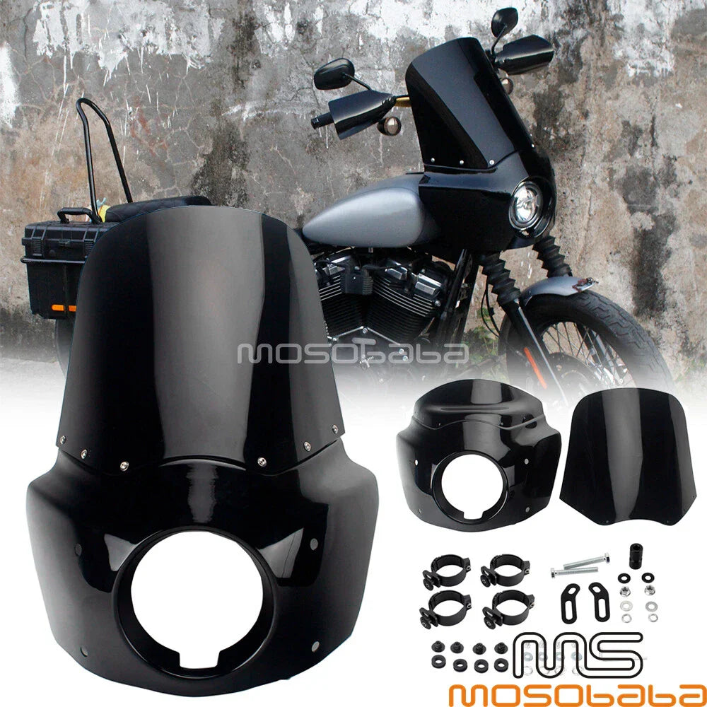 Tall Headlight Fairing Windshield for Harley Softail Low Rider FXLRS (2020-2022)