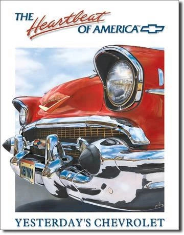 Vintage Replica Tin Metal Sign for Chevy Bel Air (1950–1975)