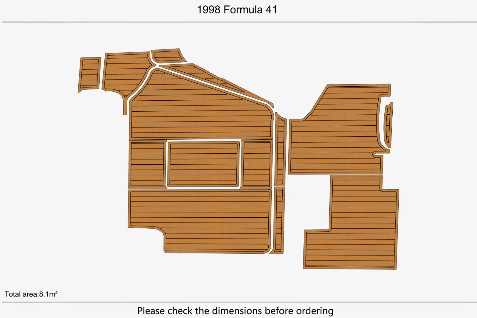 EVA Foam Faux Teak Decking Flooring Mat for Formula 41 Cockpit Boat (1998)