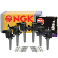 Set of 6 NGK COP Ignition Coils & Ruthenium HX Spark Plugs for Ford Mazda Mercury