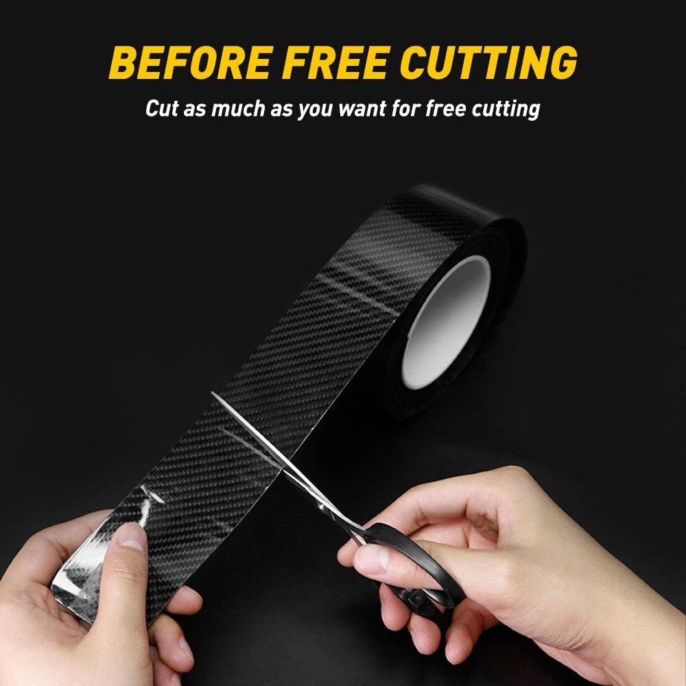 10FT Carbon Fiber Adhesive Tape Door Sill Protector for Universal Vehicles