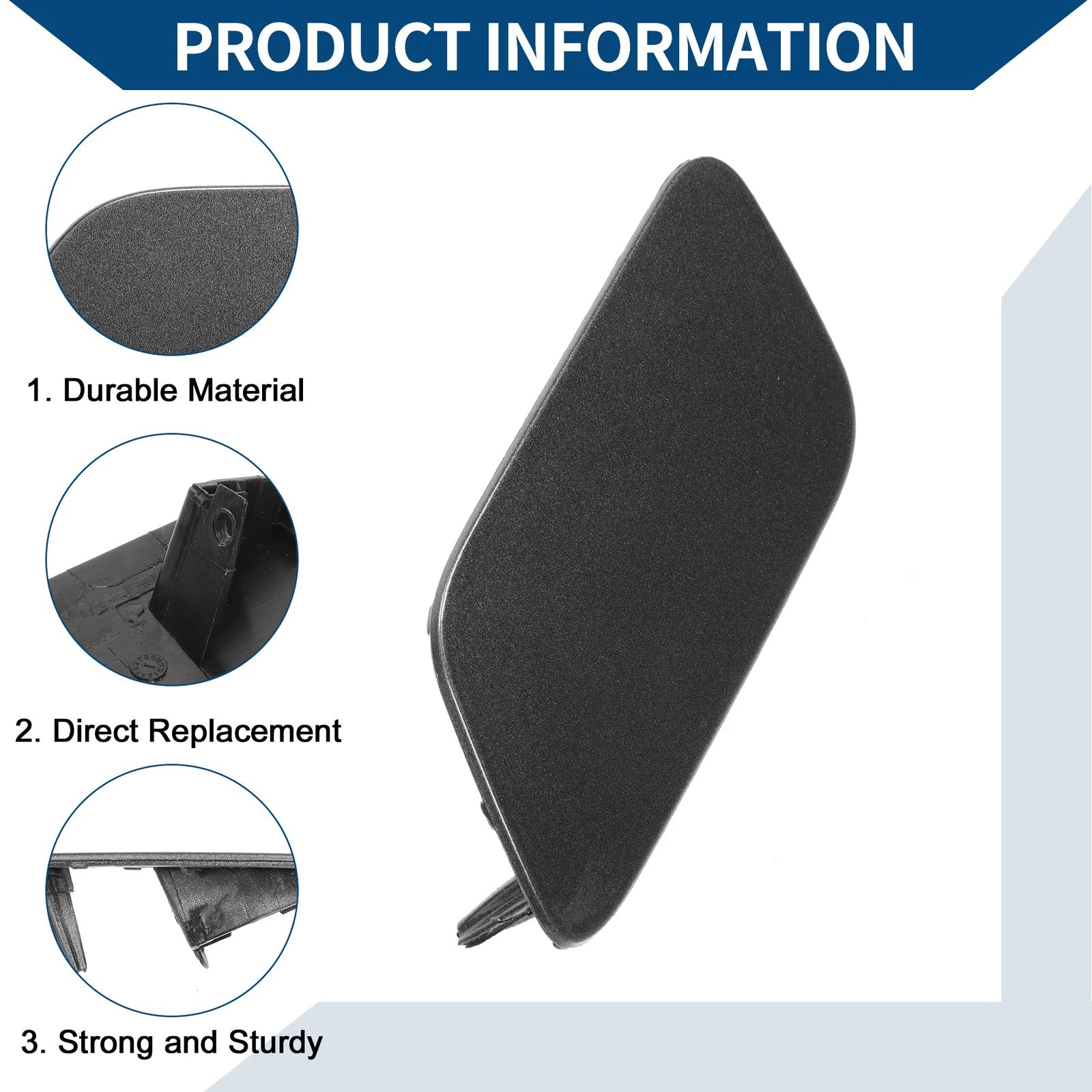 Front Left Washer Nozzle Cover Cap for Audi Q7 (2016–2021) Gray