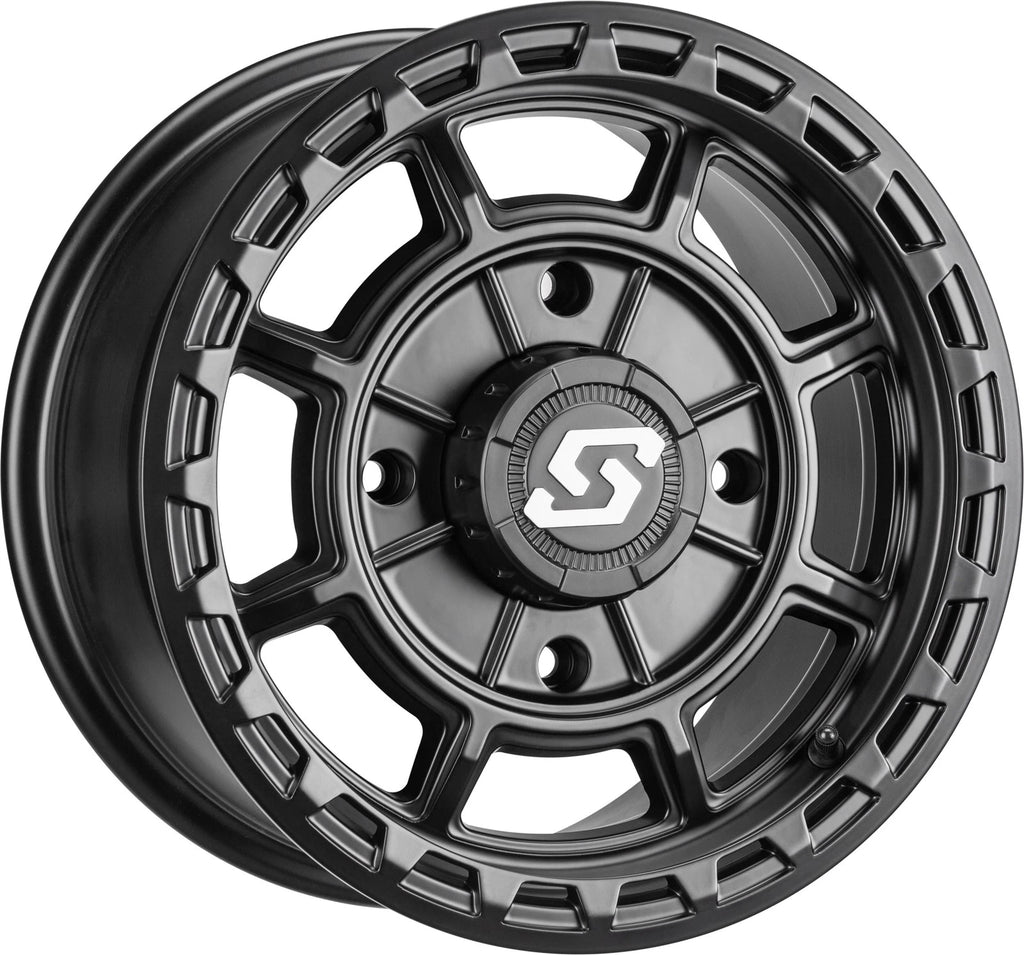 Set of 4 Rift Wheels 14x7 4/137 5+2 +10mm Black Satin for Sedona ATV/UTV (2010–2023)