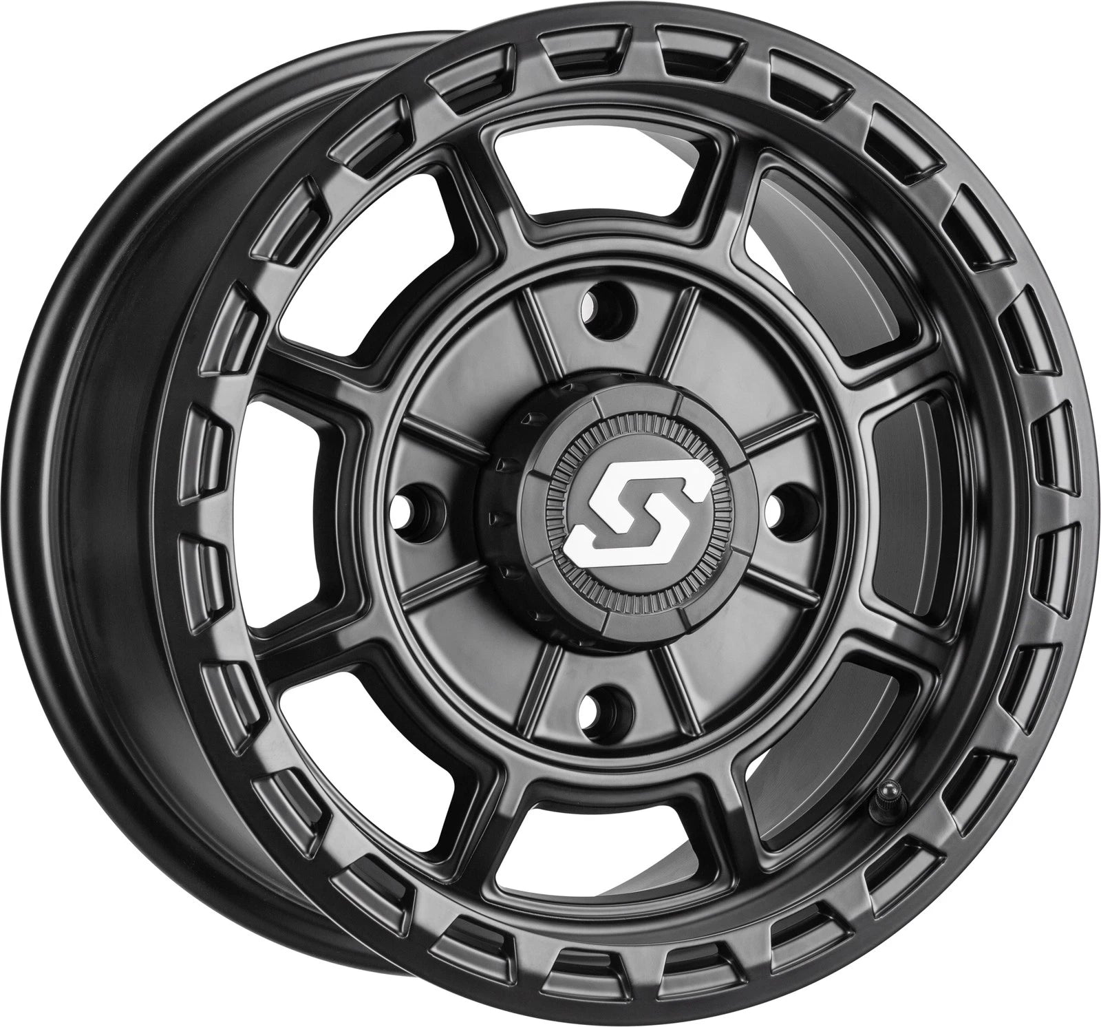 Set of 4 Rift Wheels 14x7 4/137 5+2 +10mm Black Satin for Sedona ATV/UTV (2010–2023)